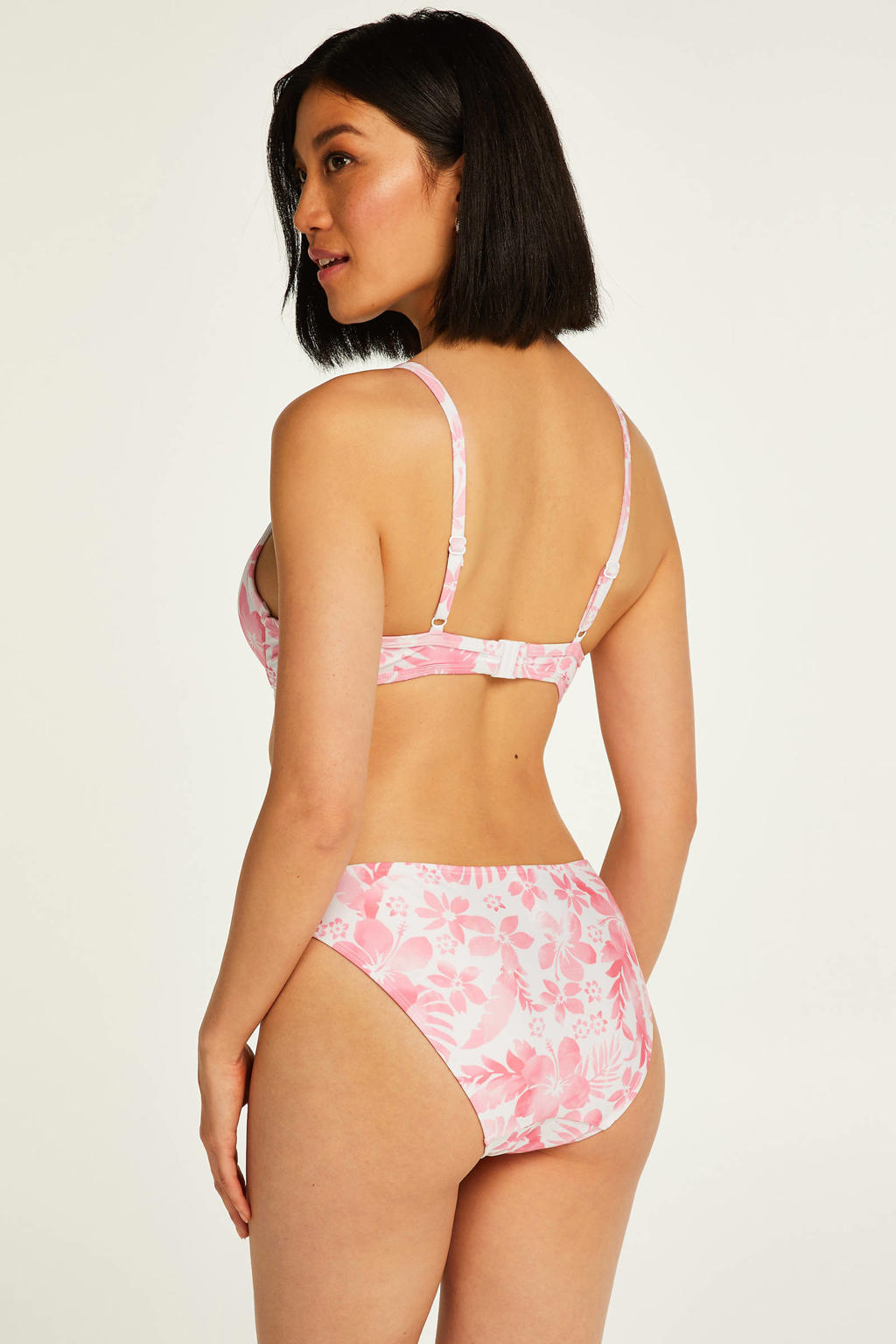 Hunkemöller bikinibroekje Tropical wit/roze wehkamp