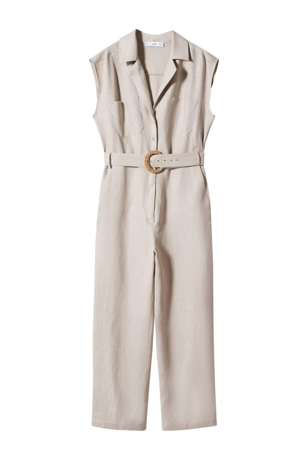Mango linnen jumpsuit beige kopen? in huis wehkamp