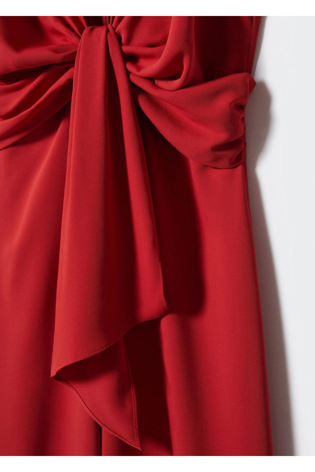 Mango jumpsuit met knoopdetail rood wehkamp