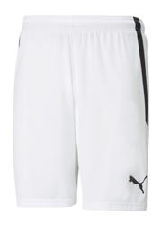 thumbnail: Wit en zwarte heren Puma Senior sportshort van polyester met regular fit, elastische tailleband met koord en effen