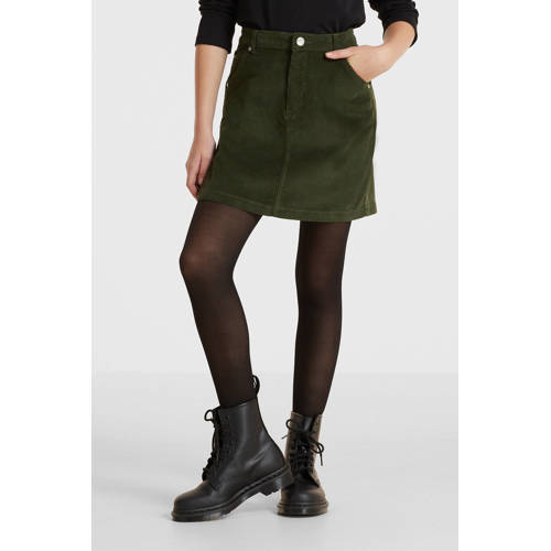 anytime corduroy rok groen afbeelding