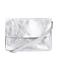 Manfield metallic leren crossbody tas zilverkleurig