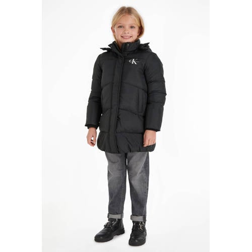 Calvin Klein gewatteerde winterjas van polyester zwart afbeelding
