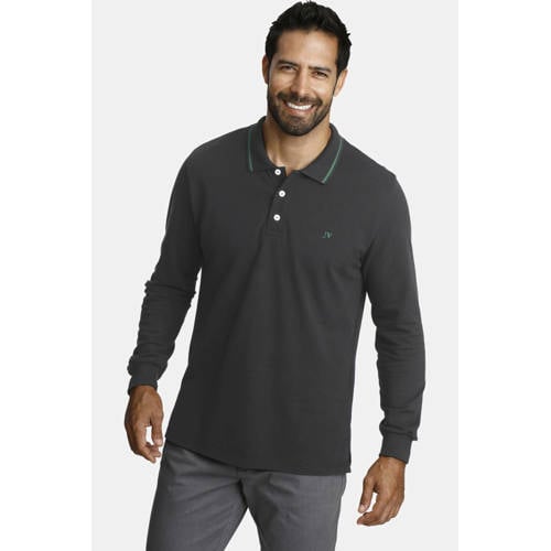 Jan Vanderstorm loose fit polo Plus Size ELLIS grijs afbeelding