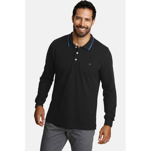 Jan Vanderstorm loose fit polo Plus Size ELLIS zwart afbeelding