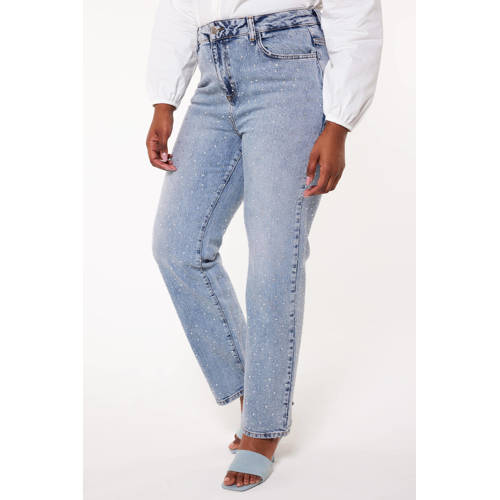 MS Mode high waist straight fit jeans light blue denim