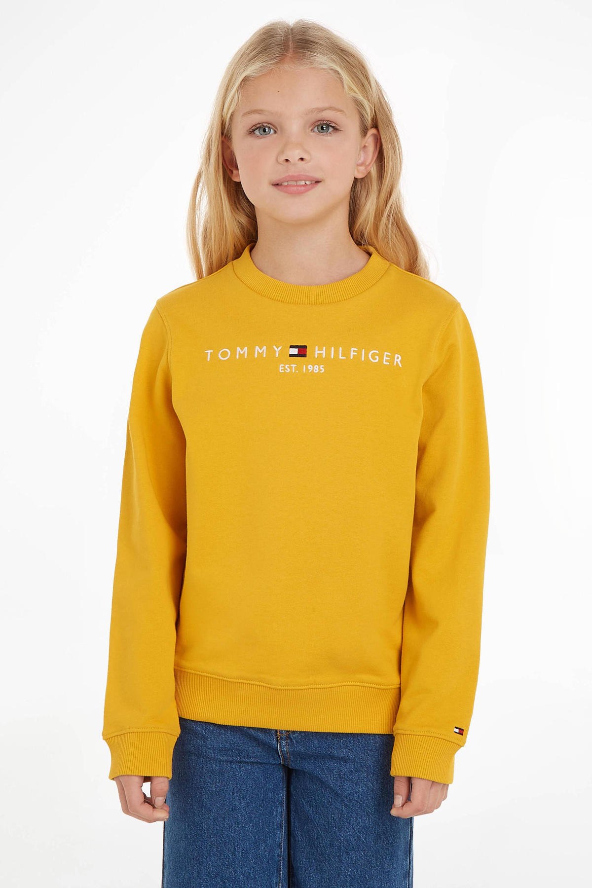 Crew Neck Truien Tommy Crew Neck Tommy Trui Geel Tommy Hilfiger