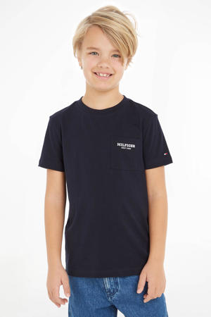 T-shirt ESSENTIAL POCKET met logo donkerblauw