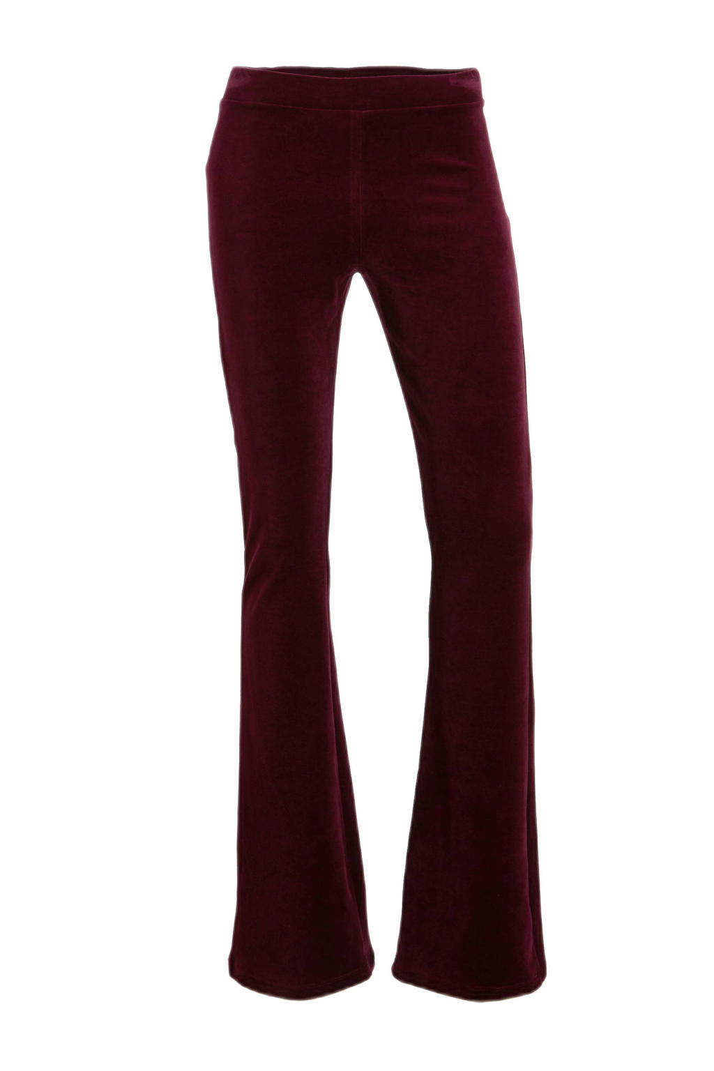 anytime velvet flared legging paars wehkamp