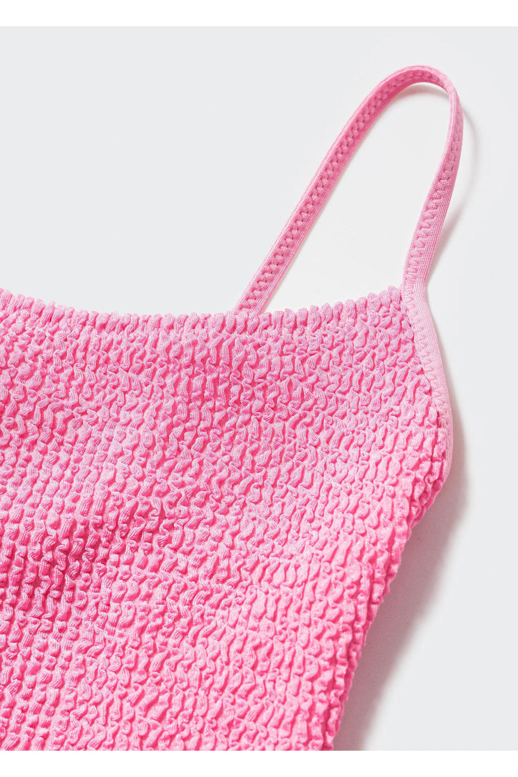 Mango high leg badpak met textuur roze wehkamp