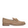 Manfield suède loafers met gesp beige