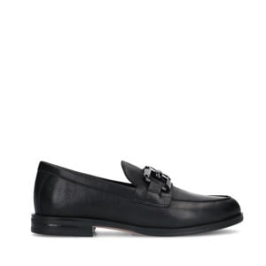 leren loafers met gesp zwart