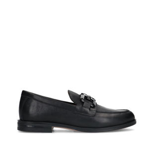 leren loafers met gesp zwart