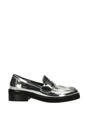   chunky leren loafers zilver