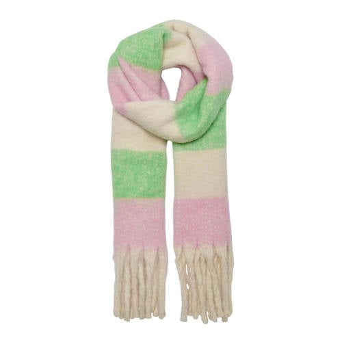 ONLY sjaal ONLCARMEN roze/groen/ecru