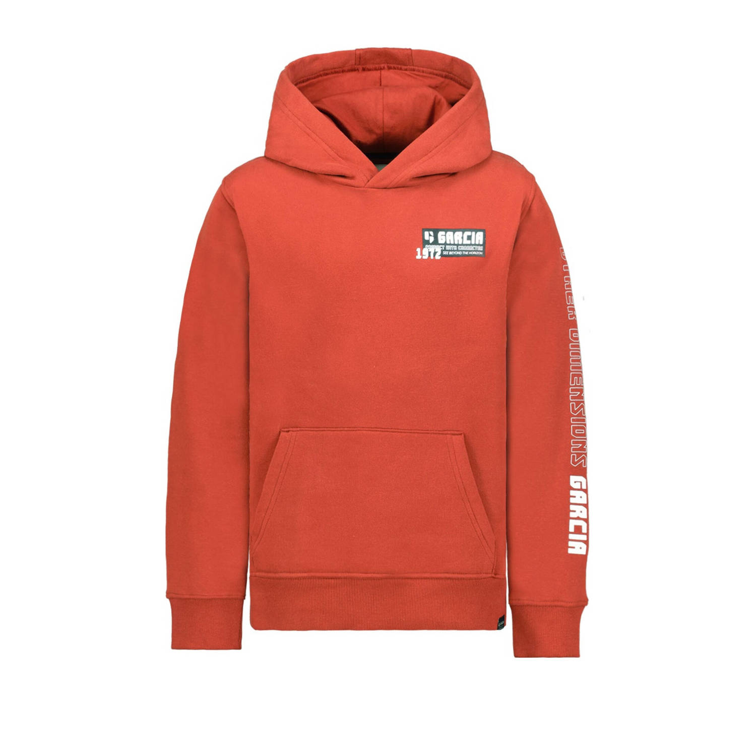 Garcia hoodie met printopdruk roodbruin