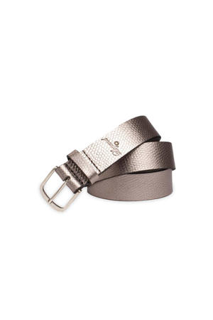 leren riem zilverkleurig