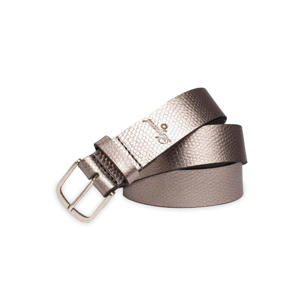 leren riem zilverkleurig
