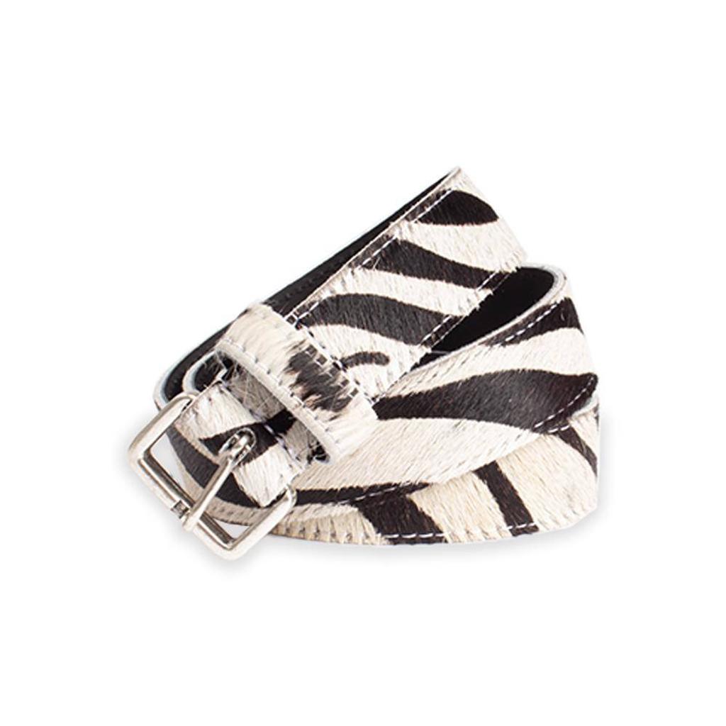 Legend leren riem met zebraprint
