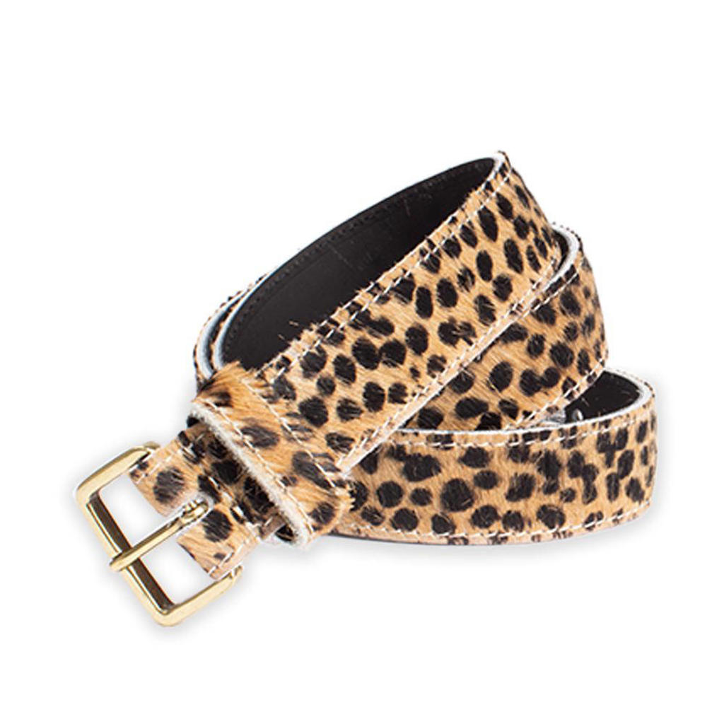 Legend leren riem met panterprint bruin