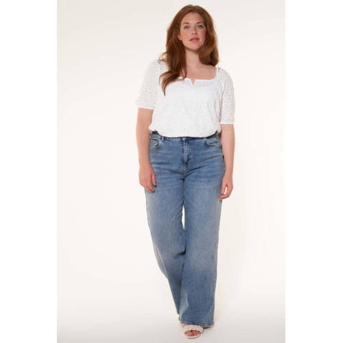 MS Mode wide leg jeans medium blue denim