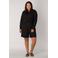 Base Level Curvy regular fit short Yardan met linnen zwart