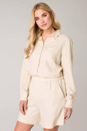 loose fit short Yarda met linnen beige