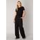 Base Level loose fit broek Yul met linnen zwart
