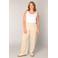 Base Level Curvy high waist wide leg broek met linnen ecru