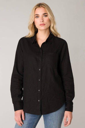 blouse Yael met linnen zwart