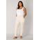 Base Level Curvy cropped tapered fit broek Yoella light beige