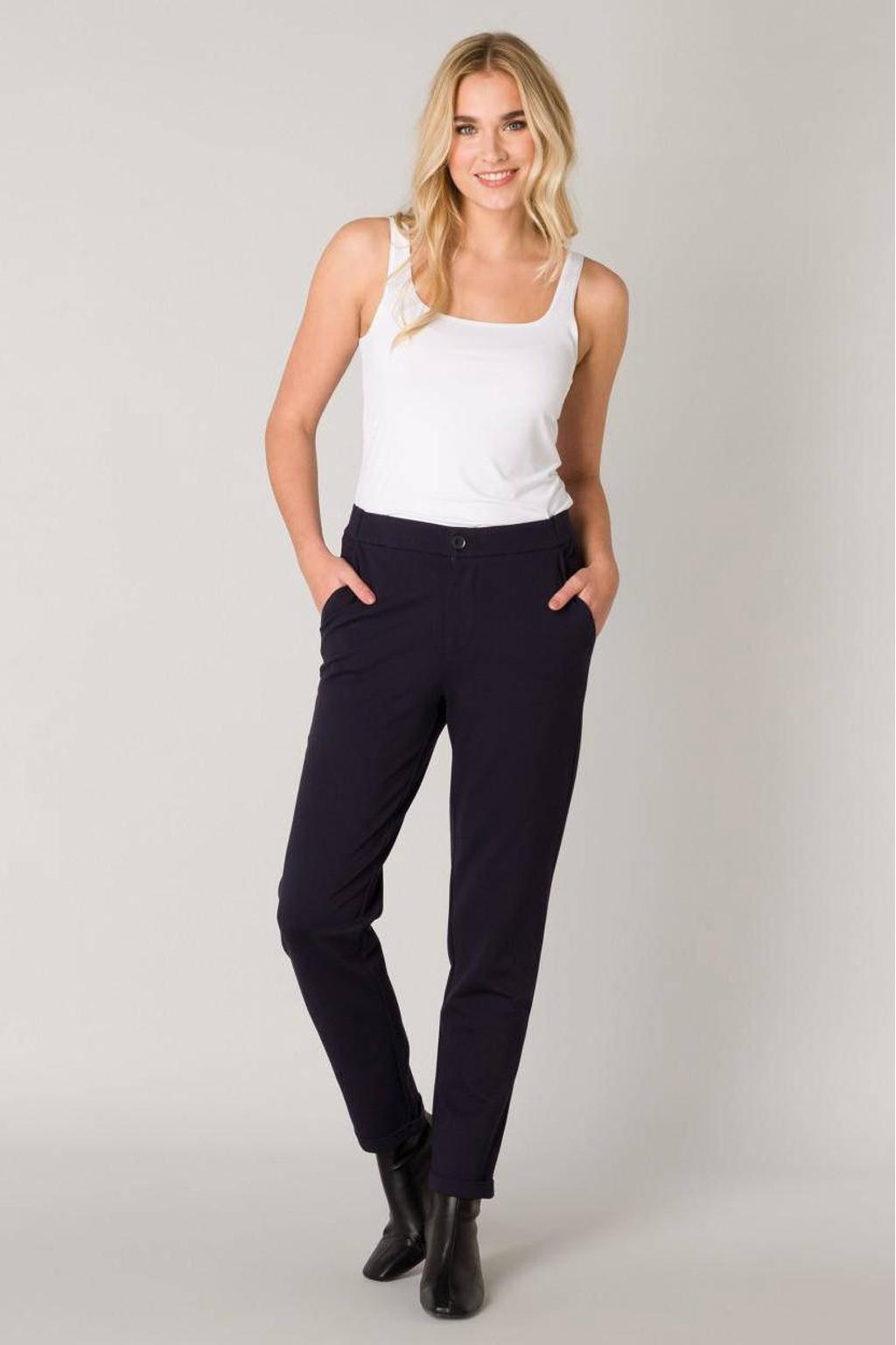 Base Level tapered fit Yoel broek donkerblauw