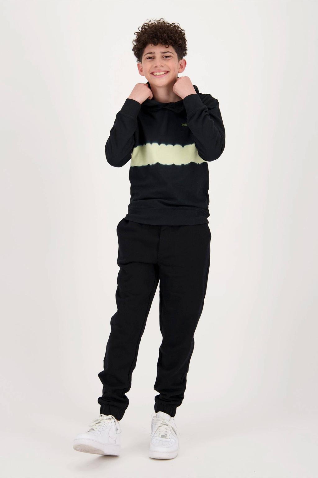 Raizzed hoodie Jermain met tekst zwart