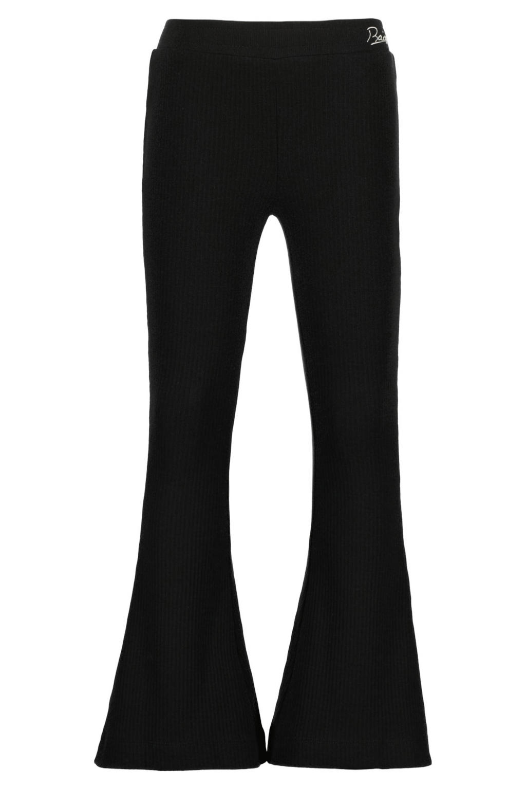 Zwarte meisjes Raizzed flared broek Porto van polyester met regular waist, elastische tailleband en effen
