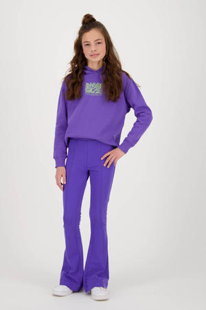 high waist flared broek Melis paars