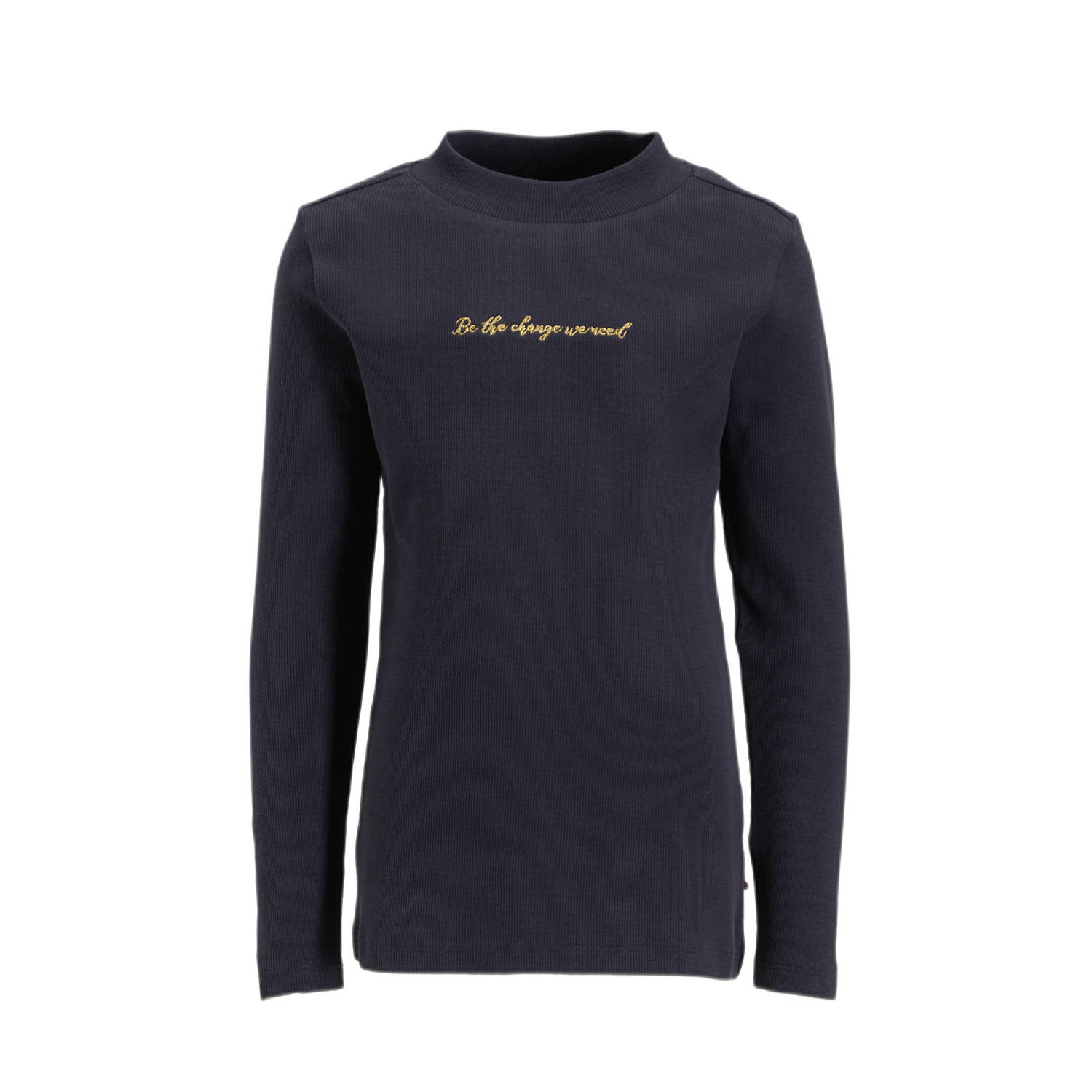 Orange Stars longsleeve Nanda donkerblauw Meisjes Katoen Opstaande kraag 104