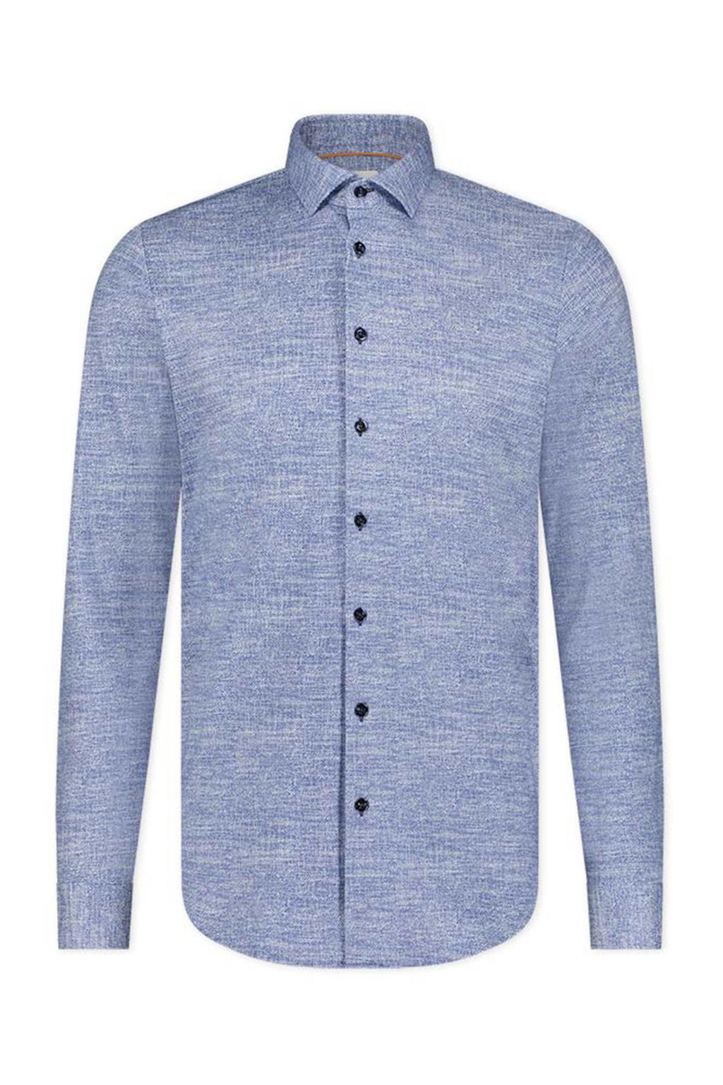 Blue Industry gemêleerd slim fit overhemd blauw Blue Industry gemêleerd slim fit overhemd blauw