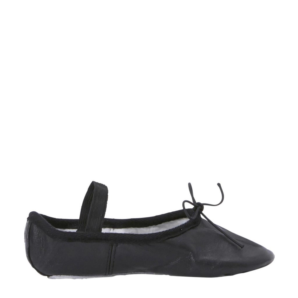 Zwarte meisjes Papillon leren balletschoenen