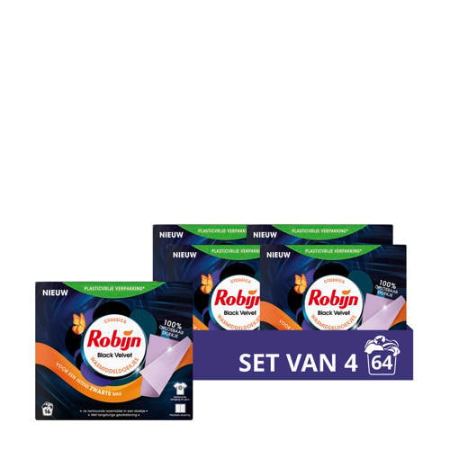 Robijn Classics wasmiddeldoekjes Black Velvet - 4 x 16 wasstrips - 64 wasbeurten afbeelding