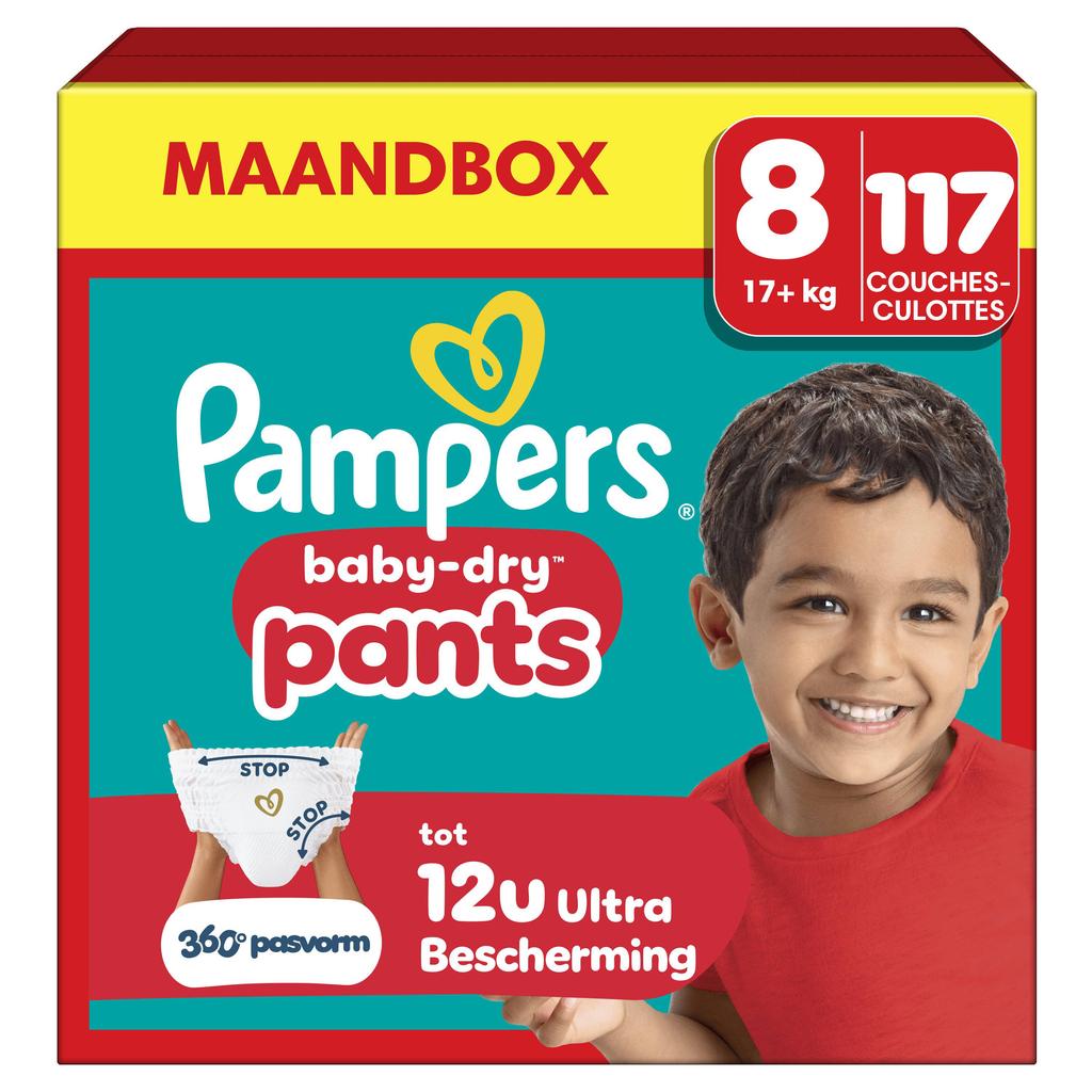 Pampers Baby-Dry Pants Maat 8 maandbox - 117 luierbroekjes - 17kg+