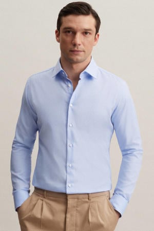 slim fit overhemd lichtblauw