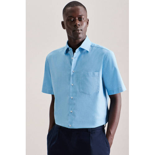 Seidensticker regular fit overhemd turquoise