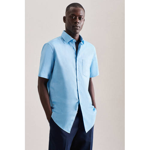 Seidensticker regular fit overhemd turquoise