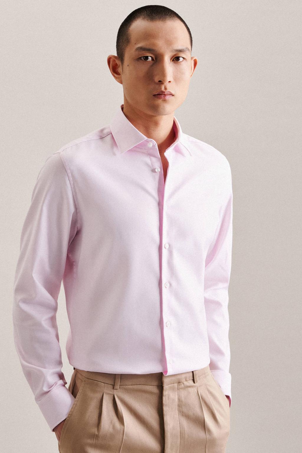 Seidensticker slim fit overhemd roze