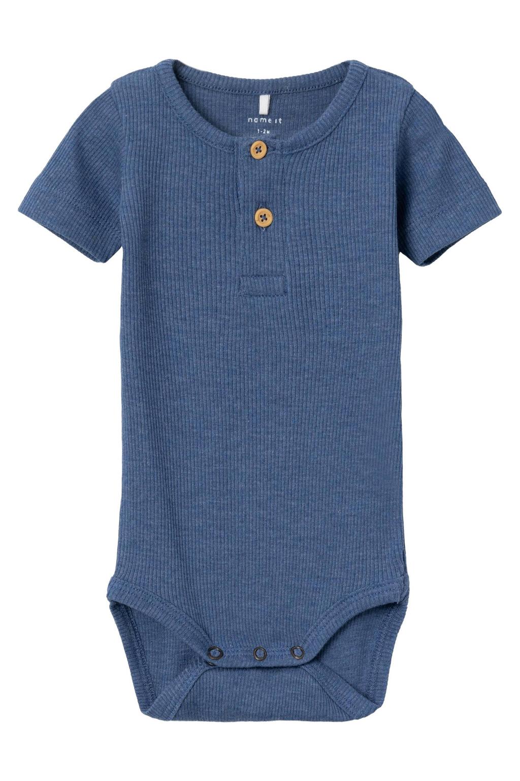NAME IT BABY romper NBMKAB met katoen blauw
