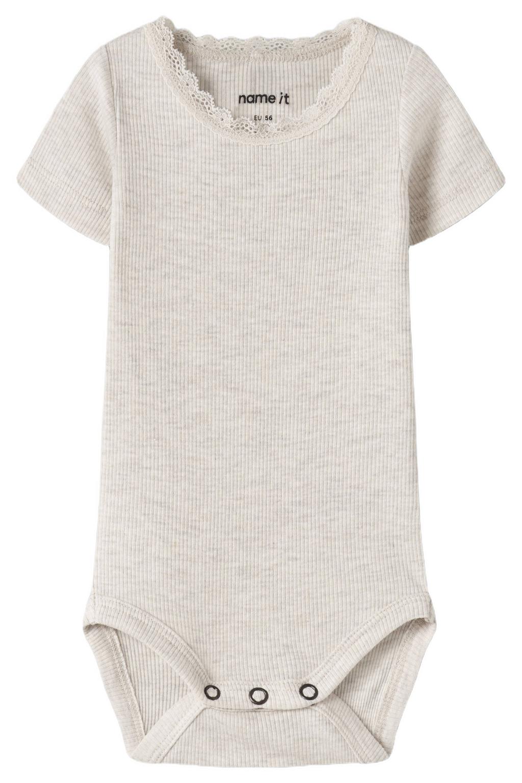 NAME IT BABY romper NBFKAB met katoen beige