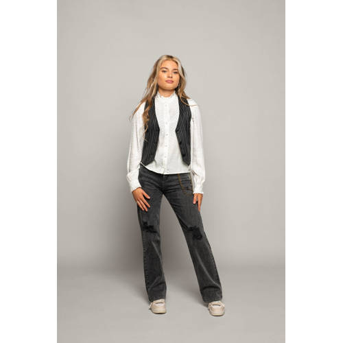 Frankie&Liberty high waist straight leg jeans Frankie met slijtage off black afbeelding