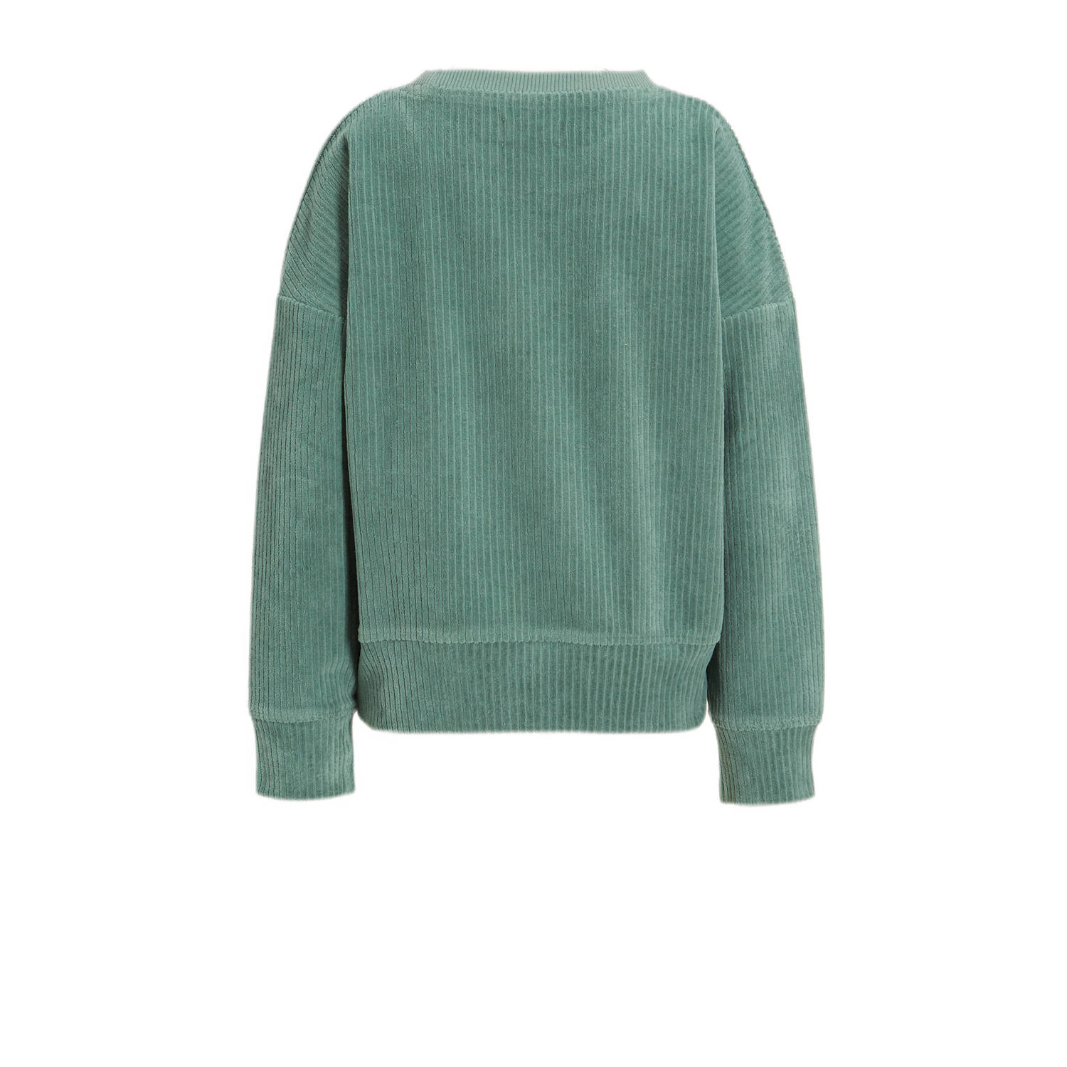 Orange Stars sweater Nila met tekstopdruk groen