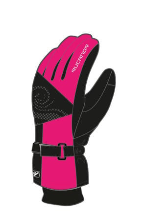 skihandschoenen zwart/roze