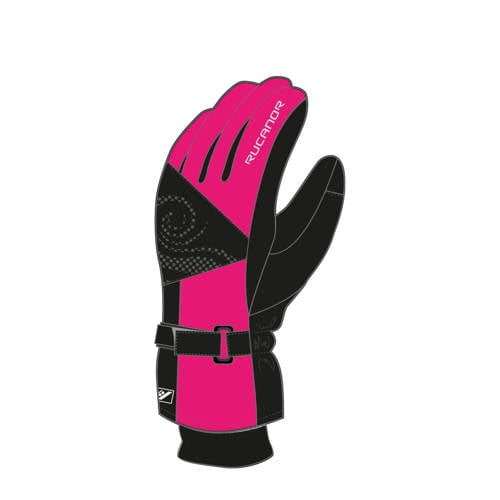 Rucanor skihandschoenen zwart/roze